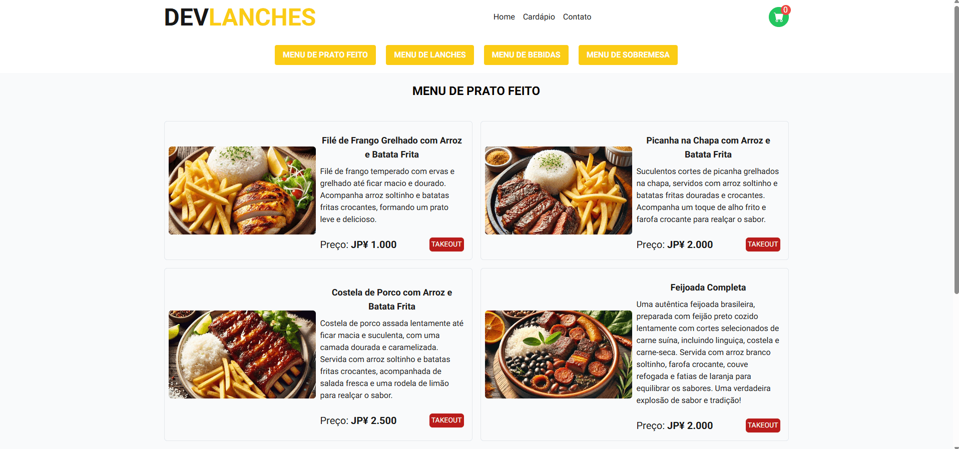 Dev Cardapio - imagem